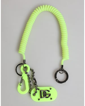 Groene Veerachtige Sleutelhanger DG Logo Heren Sleutelhanger Sleutelring