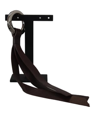 Bruine Leren Zilverkleurige Metalen Sleutelhanger Sleutelhanger