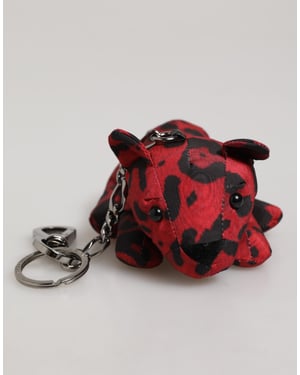 Rood Zwart Polyester Dierensilhouet Tas Sleutelhanger Sleutelhanger