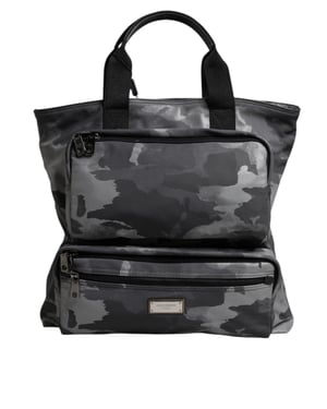 Grijze Camouflage Katoen Veelzijdige Tas met Meerdere Compartmenten