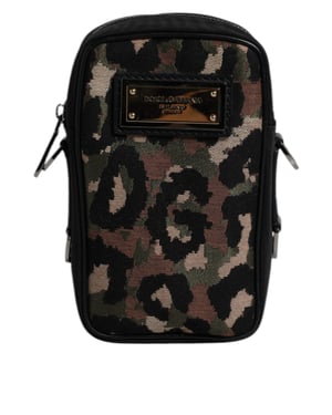 Multicolor Luipaard Jacquard Logo Plaque Nekriem Tas