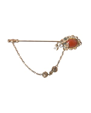 Gouden Messing Kristallen Ketting 925 Sterling Zilveren Speld Broche