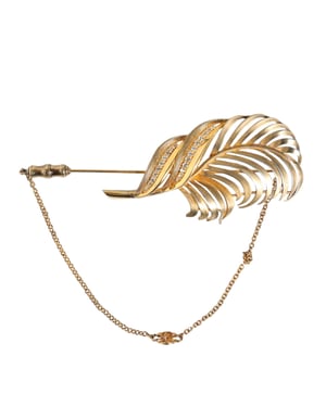 Gouden Toon 925 Sterling Zilveren Blad Kristal Ketting Speld