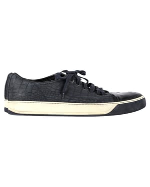Lanvin DBB1 Croc-Embossed Sneakers in marineblauw leer