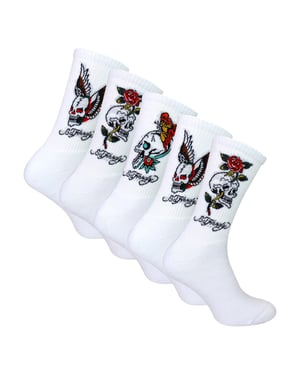 5 Paar Heren Crew Sokken - Ademende Novelty Patroon Sokken