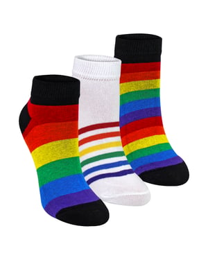 3-Pack Kinderen Jongens Meisjes Regenboog Trainer Katoenen Sokjes Kleurrijke Gestreepte Sokken