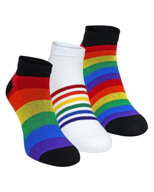 3-Pack Herensokken Damesregenboog Sportkatoen Sokken Heldere Kleurrijke Gestreepte Sokken