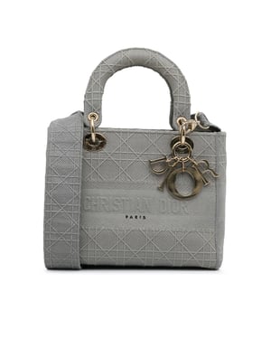 Dior Caro Mini Tas Grijs Geïnspireerd Katoen