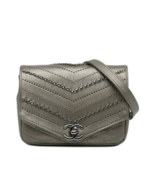Chanel 19 Schoudertas Grijze Leder