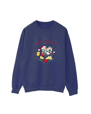 Disney Dames/Dames Mickey Mouse Mickey Minnie Kerstmis Sweatshirt (Marineblauw)