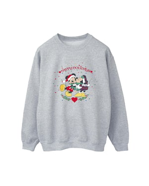 Disney Dames/Dames Mickey Mouse Mickey Minnie Kerstmis Sweatshirt (Sportgrijs)