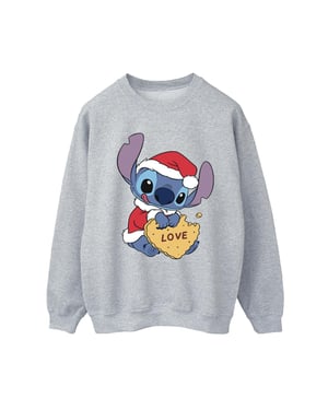 Disney Dames/Dames Lilo And Stitch Kerstmis Love Biscuit Sweatshirt (Sportgrijs)