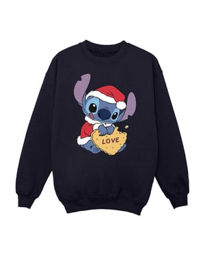 Disney Dames/Dames Lilo And Stitch Kerstmis Love Biscuit Sweatshirt (Marineblauw)