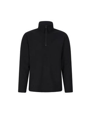 Mountain Warehouse Heren Farland Fleece gevoerde Half Zip Midlayer (Zwart)
