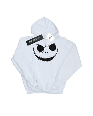 Disney Heren Nightmare Before Christmas Jack's Face Bold Hoodie (Wit)
