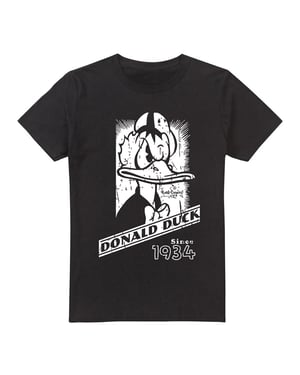 Disney Heren Donald Duck Mono Portret T-Shirt (Zwart)