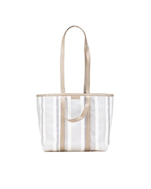 Gestreepte Canvas Tote