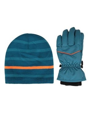 Mountain Warehouse Kinderen Isotherm Hoed en Handschoenen Set (Blauw)