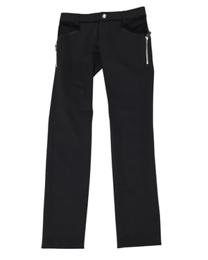 Gucci Zwarte Broek met Zilveren Ritsdetail in Zwarte Nylon
