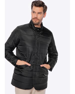 Wittchen Heren Zwarte Nylon Gewatteerde Jas