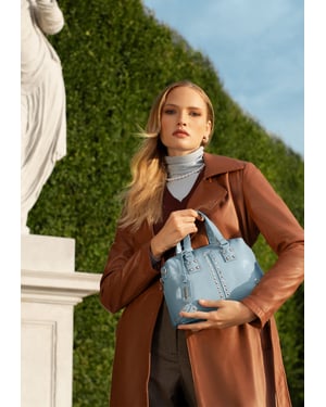 Wittchen Dames eco-leren aktetas met kwastje, blauw