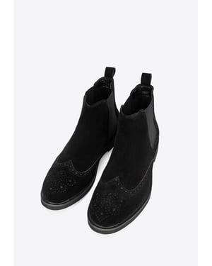 Wittchen Heren Chelsea Boots in Zwart Suède Leer
