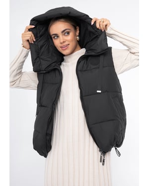 Wittchen Dames Oversized Gewatteerd Vest Zwart Polyester