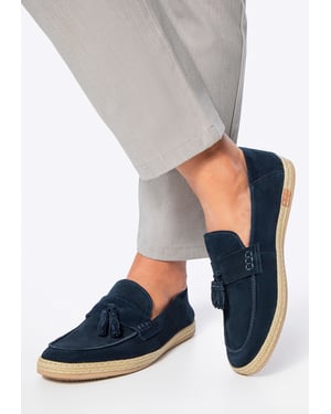 Wittchen Heren Suède Loafers met Kwastje, Marineblauw