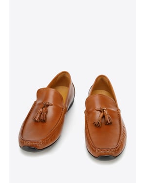 Wittchen Heren Leren Loafers met Kwastjes, Bruin, Natuurlijk Leer