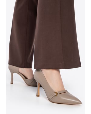 Wittchen Dames leren pumps met bandje, beige, natuurlijk leer