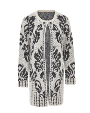 Faina Vest Dames wol wit zwart