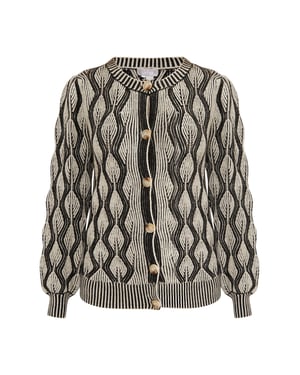 usha Vest Dames wol wit zwart