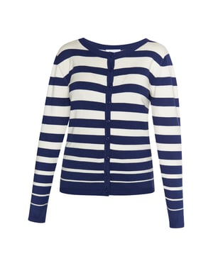 usha Vest Dames marine wol wit