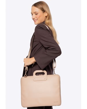 Wittchen Dames 15" Laptoptas in Imitatieleer, Beige, Eco-leer