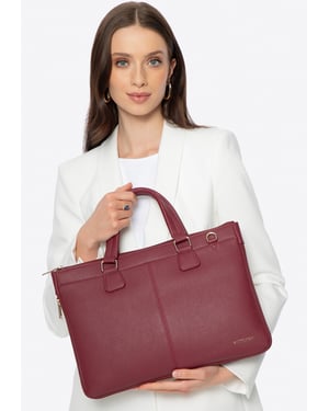 Wittchen Dames 14, 5" Laptoptas in Imitatieleer Burgundy Eco-leer