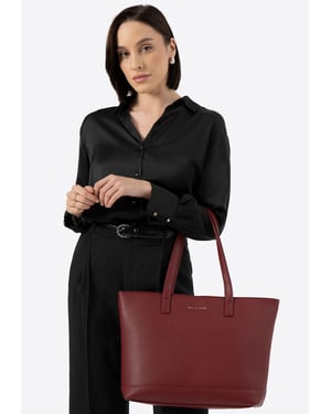 Wittchen Dames 15, 6" Laptoptas, Imitatieleer, Bordeauxrood, Eco-leer
