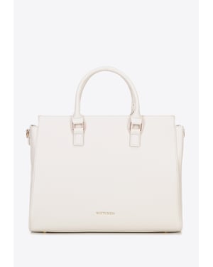 Wittchen Dames 17" Laptoptas in Imitatieleer Off-White Eco-Leer