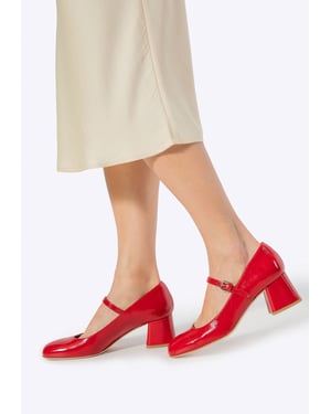 Wittchen Dames rode leren pumps met bandje