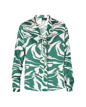 Faina Blouse Dames Groen gebroken wit