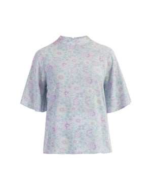usha blouse met korte mouwen Dames Turkoois Veelkleurig