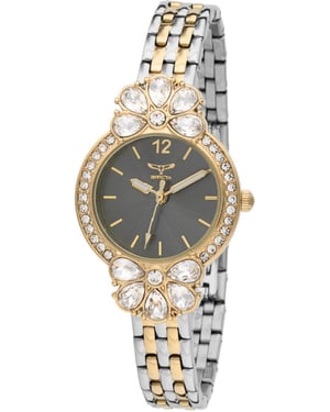 Invicta Wildflower 69106 Dames Horloge - Quartz Uurwerk -  met zwarte Wijzerplaat - 30mm