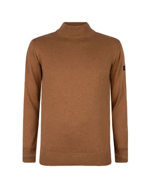 Presly & Sun Trui Jordan Mock Turtle Pullover  Bruin