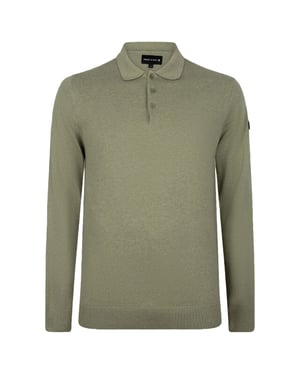 Presly & Sun Trui Brad Long Sleeve Knitted Polo Groen