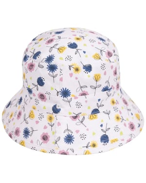 Trespass Kinder/Kinder Zebdee Bloemen Emmer Hoed (Wit/Blauw/Geel)