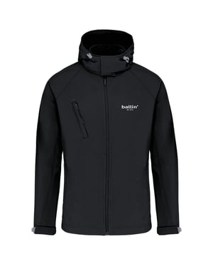 Ballin Est. 2013 Outdoorjas Softshell Hooded Jas Zwart