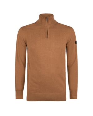 Presly & Sun Trui Lewis Zip Knitted Pullover  Bruin