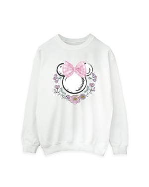 Disney Dames/Dames Minnie Mouse Strikjes & Bloemen Sweatshirt (Wit)