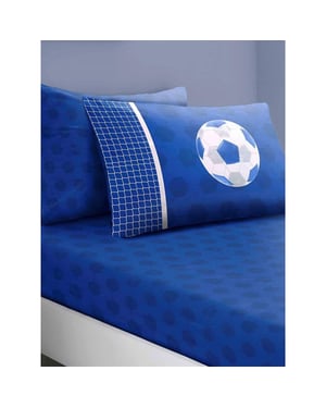 Floso Voetbal hoeslaken set (Blauw/Wit)