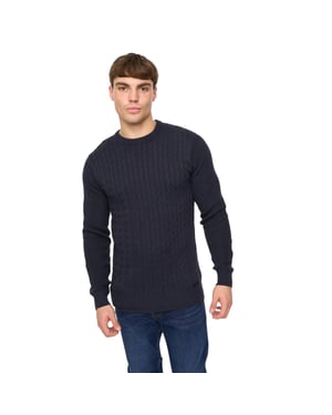 Crosshatch Heren Kabstars Kabelgebreide Pullover (Marine)