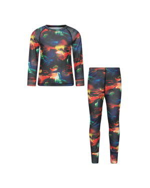 Mountain Warehouse Kinder-/kinders Talus Geometrisch Base Layer Set (Maisblauw)